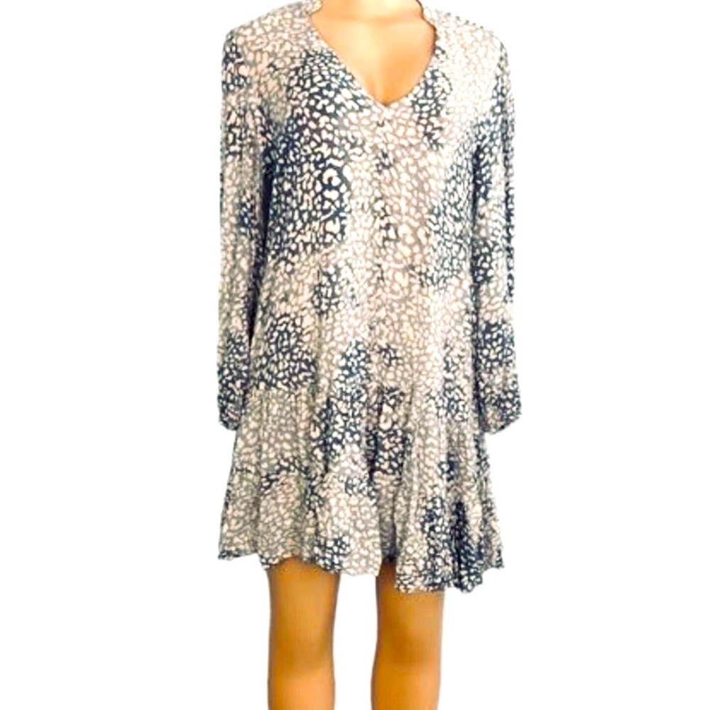 🤩***NWT*** 🎉LOVESTITCH LIGHT BLUE ANIMAL PRINT BOHO MINIDRESS! - Picture 3 of 11